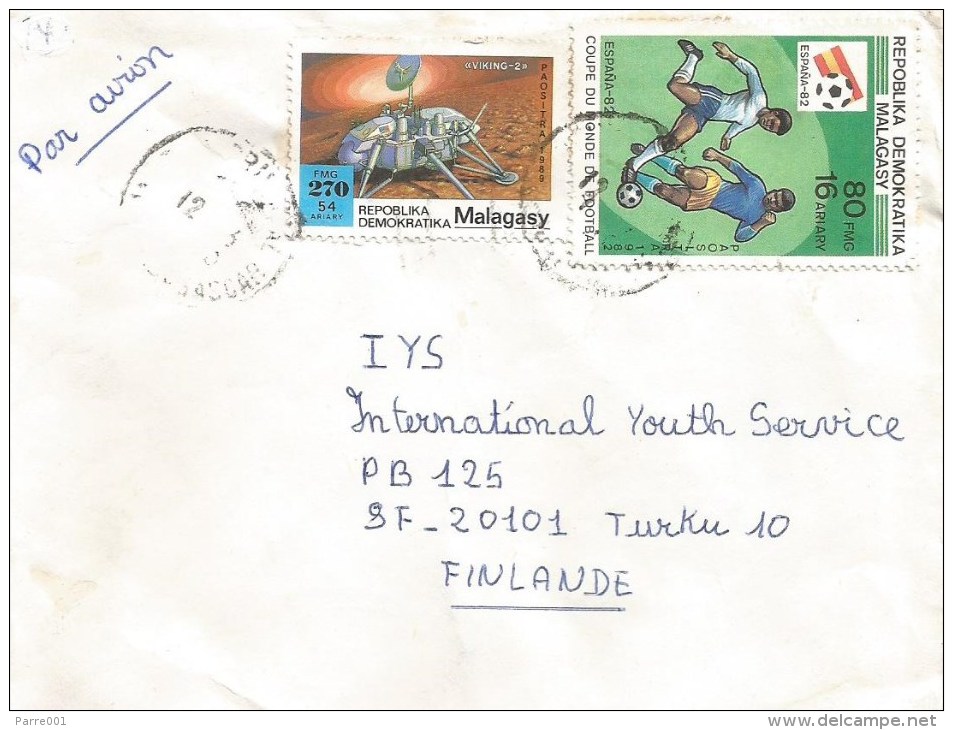 Madagascar 1990 Tamatave Football Space Viking-2 Mars Planet Cover - Afrika