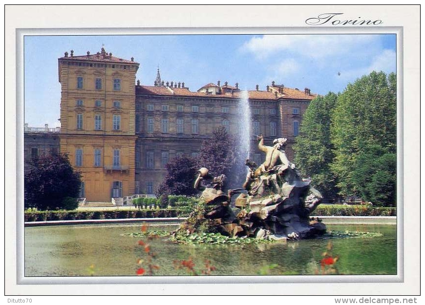 Torino - Palazzo Reale - Facciata Interna - Giardini E Fontana Del Tritone - 55 - Formato Grande Non Viaggiata - Palazzo Reale