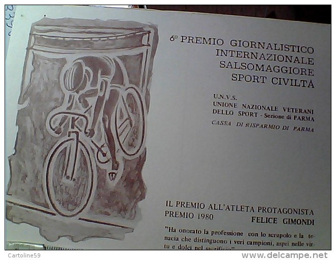 CICLISMO SPORT CIVILTA 6° PREMIO SALSOMAGGIORE FELICE GIMONDI N1980  EO10709 - Cycling