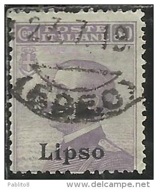 COLONIE ITALIANE EGEO 1912 LIPSO SOPRASTAMPATO D´ITALIA ITALY OVERPRINTED CENT. 50 CENTESIMI  USATO USED OBLITERE´ - Aegean (Lipso)