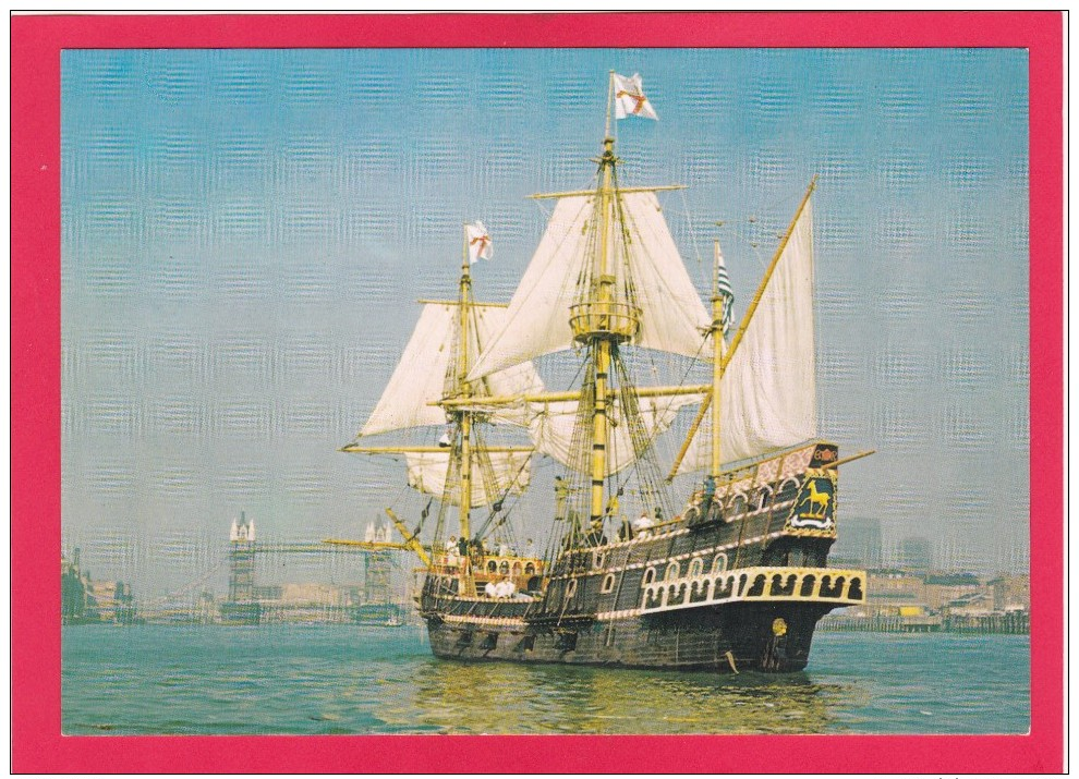Postcard Of The Golden Hinde,Launched 1973, B7. - Velieri