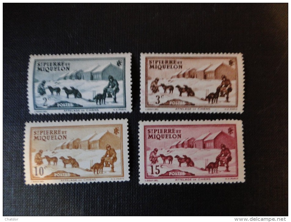 Saint Pierre Et Miquelon: 1910 1939  Y/T N° 167, 168, 171 Et 172 Trac Charnière - Unused Stamps