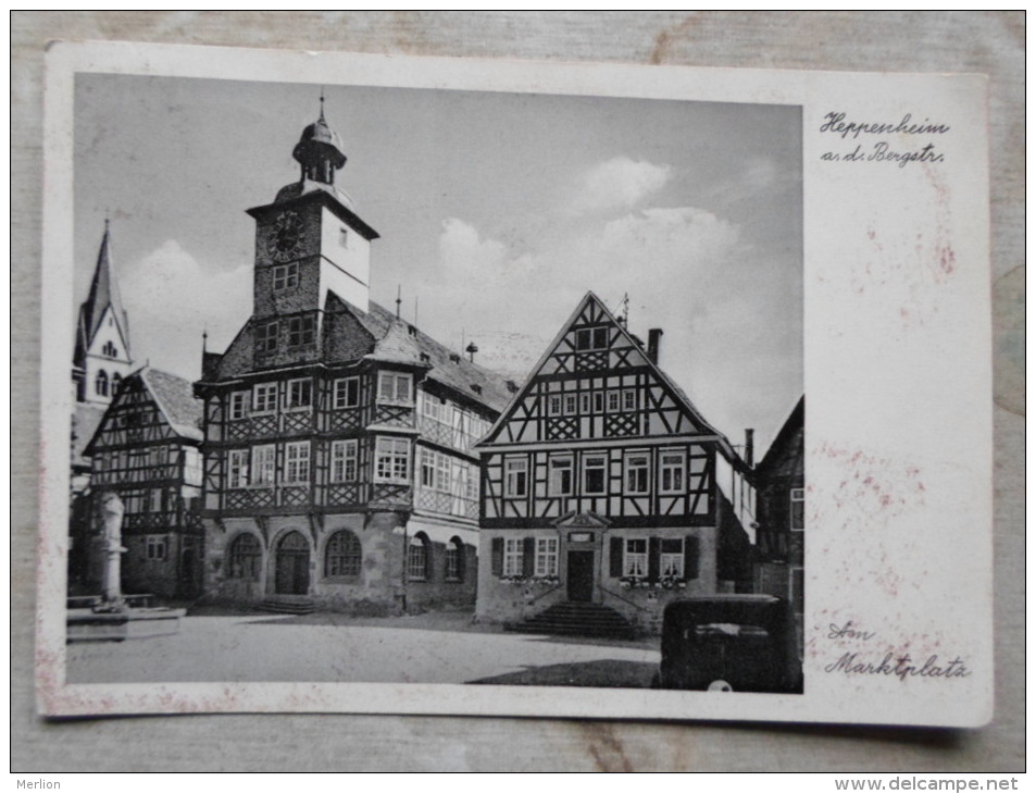 Heppenheim, Martkplatz Mit Rathaus Und Hotel "Zum Goldnen Engel" Inh. Hans Geuting      D122350 - Heppenheim