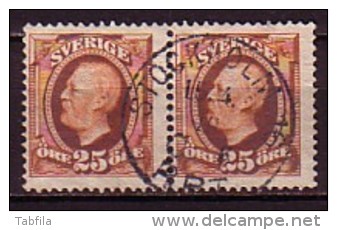 SUEDE - SVERIGE - 1891 - 1913 - Oscar Ll - 25 Ore Peer, Obl. Avec Filigran Papier Mince - 1885-1911 Oscar II