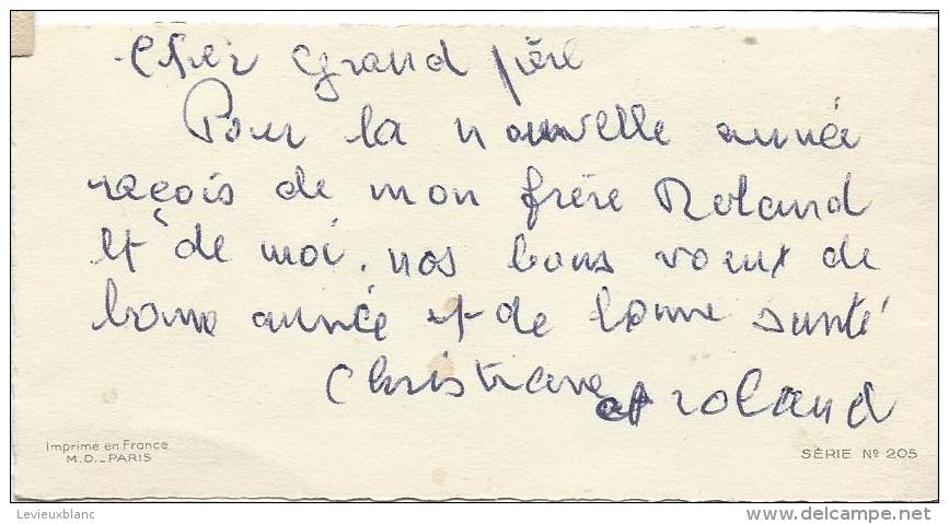 Petite Carte De Voeux/ Circulée/Jeune Enfant Avec Chien Et Paniers / Vers 1950    CVE46 - Nouvel An