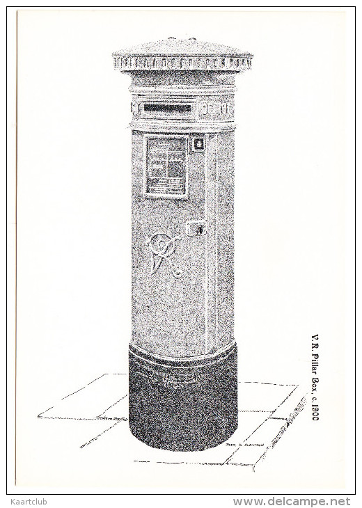 Victorian Postbox:  V.R. Pillar Box, C. 1900 (Victorian Postbox Postcard - First Day Of Sale - 7 October 1981,14P Stamp) - Postmark Collection