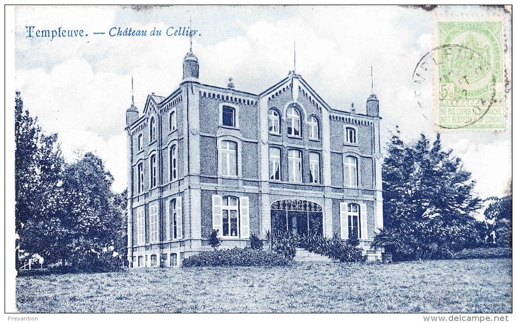 TEMPLEUVE - Château Du Cellier - Superbe Carte "Bleue" Circulée 1906 - Ellezelles