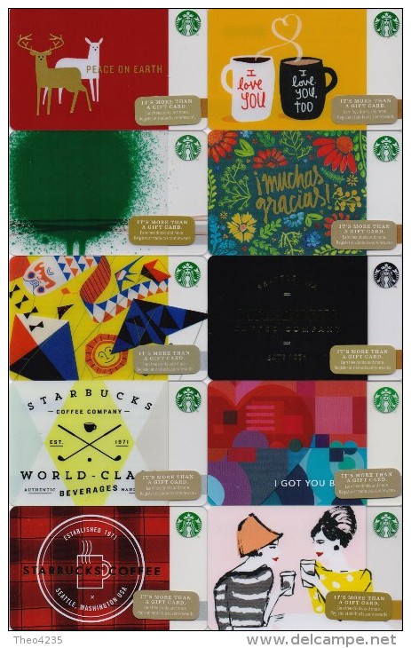 GIFT CARD USA-STARBUCKS COFFE SET OF 106 DIFFERENT CARDS OF 2014- VERY NICE