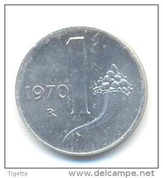 ITALIA REPUBBLICA  1 LIRA ANNO 1970 - 1 Lira