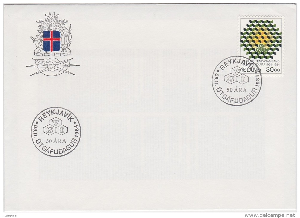 VSI - ISLAND ICELAND CONFEDERATION OF EMPLOYERS - 1984 MI 621 FDC Coat Of Arms BLASON WAPPEN ESCUDO DE ARMAS - OIT