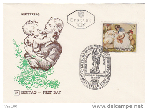 MOTHER'S DAY, COVER FDC, 1967, AUSTRIA - Día De La Madre