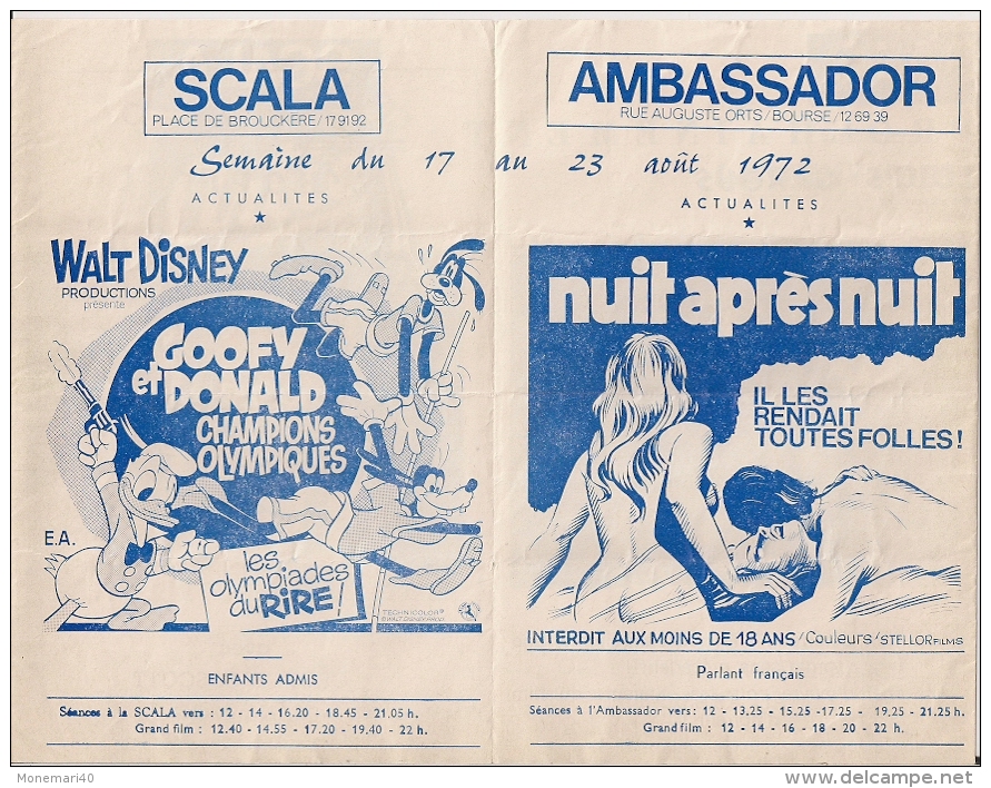 AMBASSADOR, ELDORADO, SCALA Et  VARIETES (Bruxelles) - LES 55 JOURS DE PEKIN (de 1961 à 1972)et Autres. - Cinema Advertisement