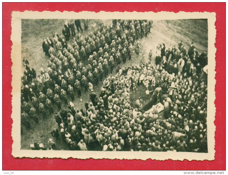157676 / FUNERAL  AIR PHOTO FAMOUS GENERAL BULGARIAN ARMY  - REAL PHOTO Bulgaria Bulgarie Bulgarien Bulgarije - Funeral