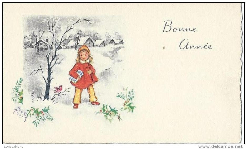 Petite Carte De Voeux/ Circulée/Jeune Fille Dans La Neige Avec Cadeau/ Vers 1950   CVE54 - Nouvel An