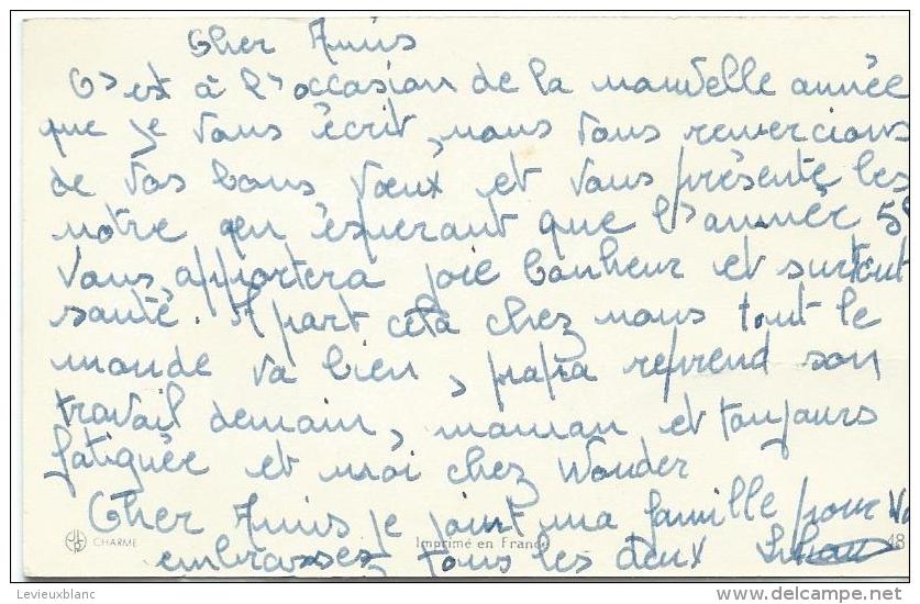 Petite Carte De Voeux/  Circulée/Jeune Garçon Et Branche De Houx / 1958    CVE59 - Nouvel An