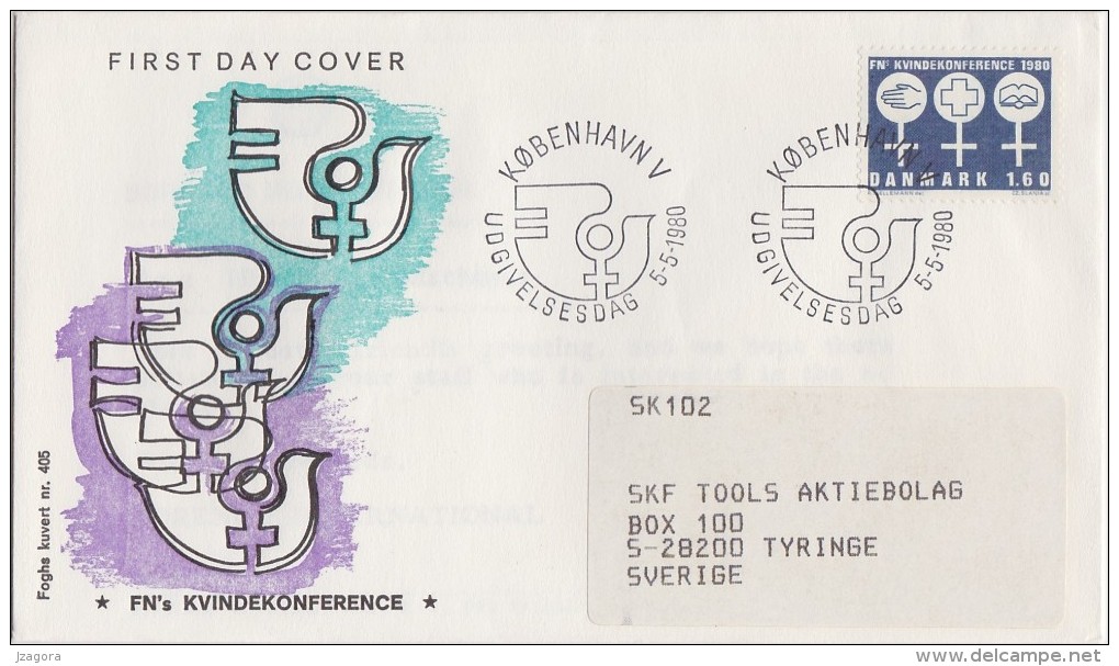 UNO UNITED NATIONS WOMEN RIGHTS FRAUENRECHTE LES DROITS DES FEMMES DERECHOS  MUJERES DENMARK 1980 MI 701 FDC Slania - Collections, Lots & Séries