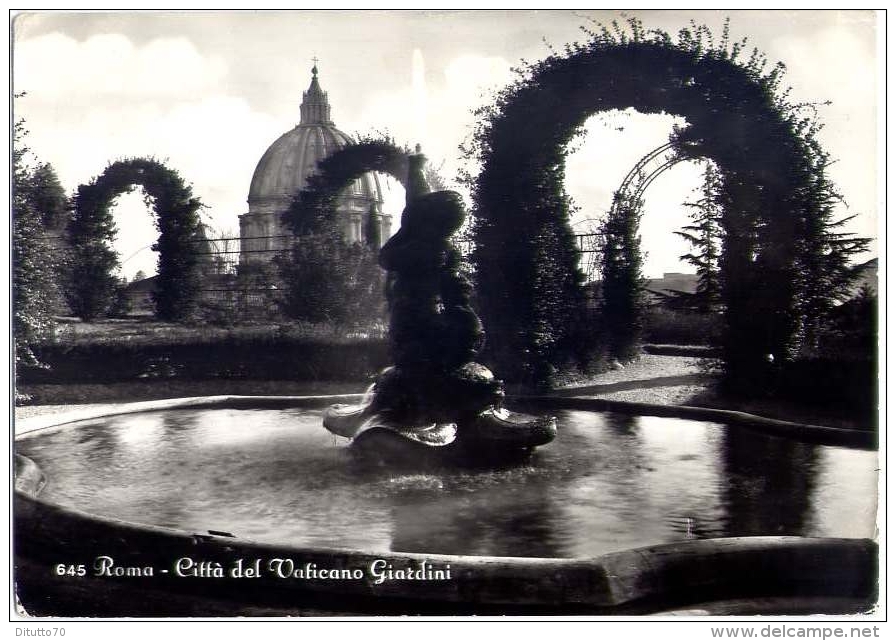 Roma - Citta Del Vaticano Giardini - 645 - Formato Grande Viaggiata Mancante Di Affrancatura - Parques & Jardines