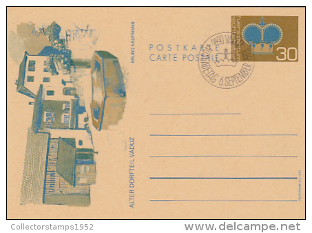 8897- VADUZ- OLD TOWN PART, POSTCARD STATIONERY, OBLIT FDC, 1973, LIECHTENSTEIN - Entiers Postaux