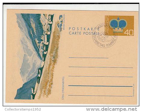 8907- LANDSCAPES BY BRUNO KAUFMANN, POSTCARD STATIONERY, OBLIT FDC, 1984, LIECHTENSTEIN - Stamped Stationery