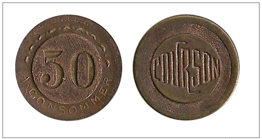 N1605 - France: Jeton De Roulette De Comptoir: Courson: 50 Centimes à Consommer - Andere & Zonder Classificatie