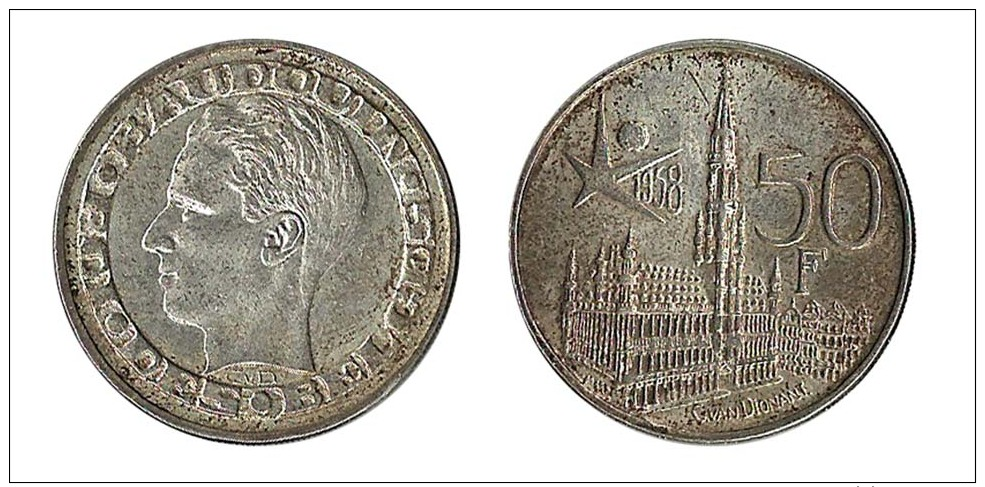 N1612 - Belgique: Baudouin I: 50 Francs 1958 (français), Patine - Non Classés