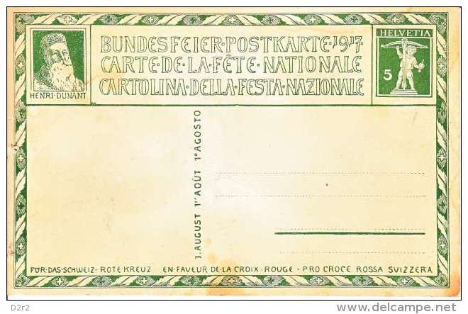 CARTE DE LA FETE NATIONALE-1917-N/C- (2e Choix) + Trou De Punaise - Interi Postali