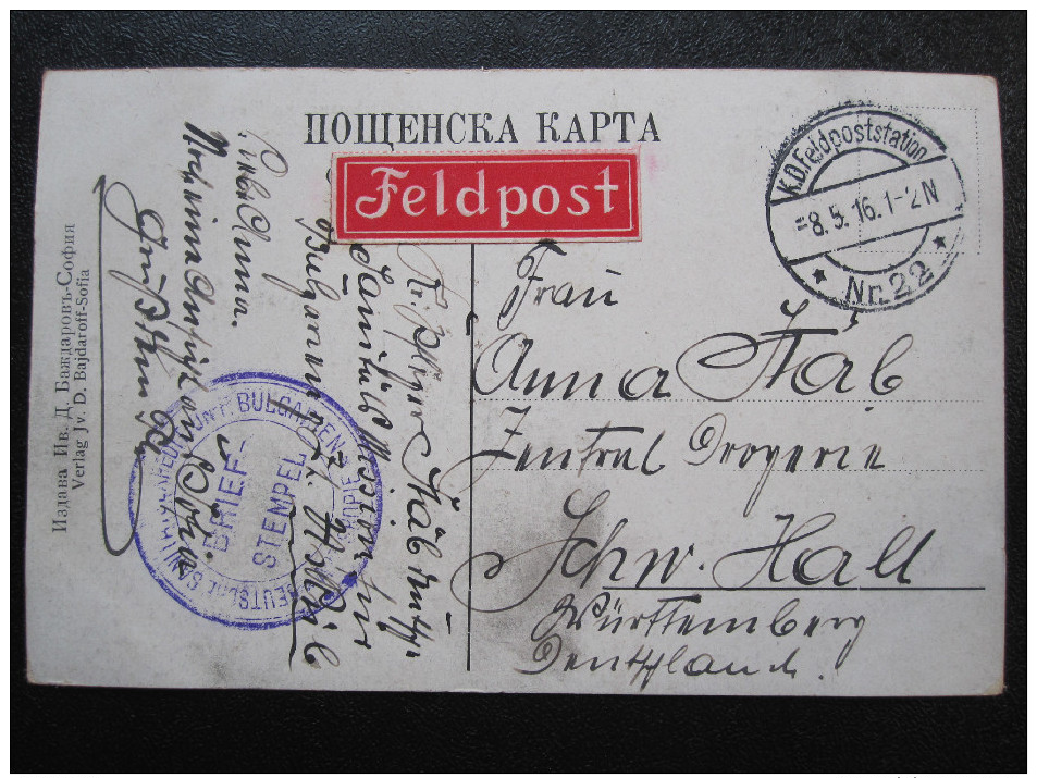 Old Postcard - Bulgaria, Salutations De Sophia. National-Theater, 1916 (WWI) FeldPost, Ed. D.Bajdaroff-Sofia - Bulgaria