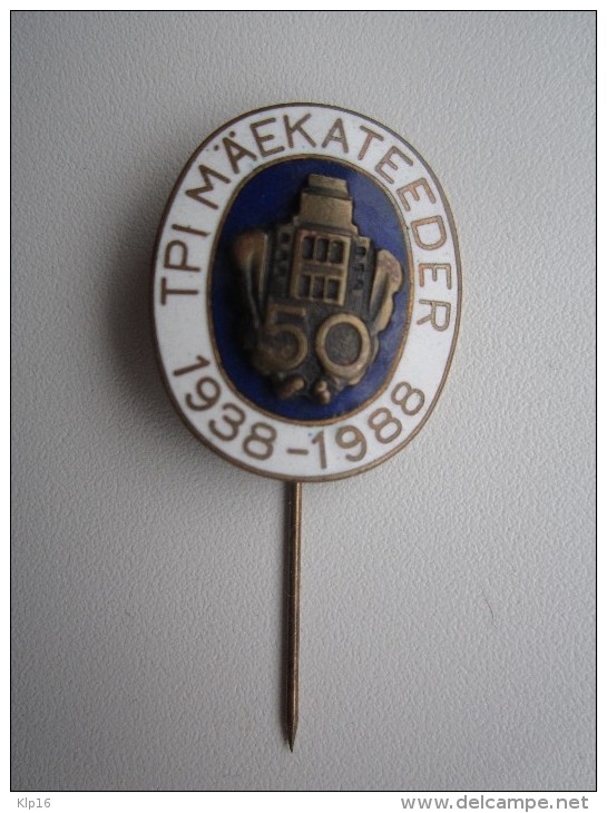 RUSSIA ESTONIA TALLINN POLYTECHNIC INSTITUTE, GEOLOGY DEPARTMENT BADGE - Altri & Non Classificati