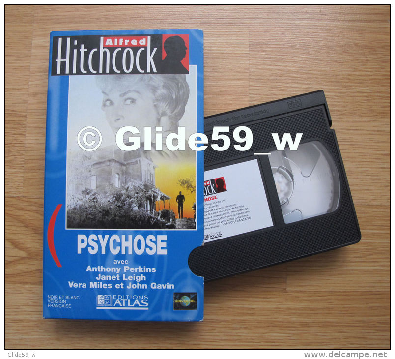 Alfred Hitchcock - Psychose - K7 Vidéo VHS Noir &amp; Blanc - Version Française (Ed. Atlas) - Occasion - Acción, Aventura