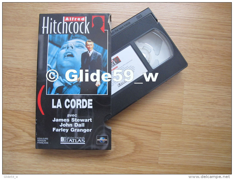Alfred Hitchcock - La Corde - K7 Vidéo VHS Couleur - Version Française (Ed. Atlas) - Occasion - Actie, Avontuur