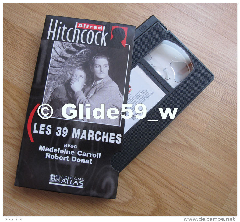 Alfred Hitchcock - Les 39 Marches - K7 Vidéo VHS Noir &amp; Blanc - Version Française (Ed. Atlas) - Occasion - Action, Aventure