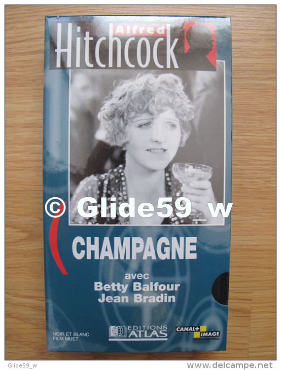 Alfred Hitchcock - Champagne - K7 Vidéo VHS Noir &amp; Blanc - Muet (Ed. Atlas) - Neuve - Action & Abenteuer