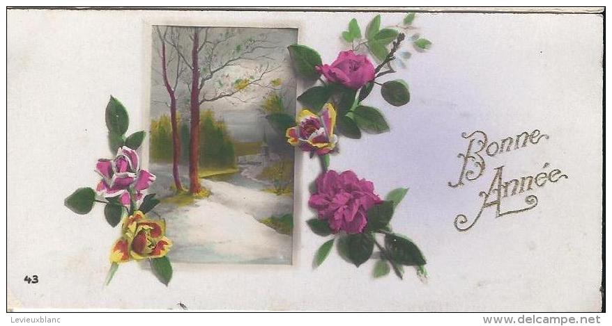 Carte De Voeux/Paysage De Neige Et Roses/circulée/ Vers 1930    CVE70 - Nouvel An