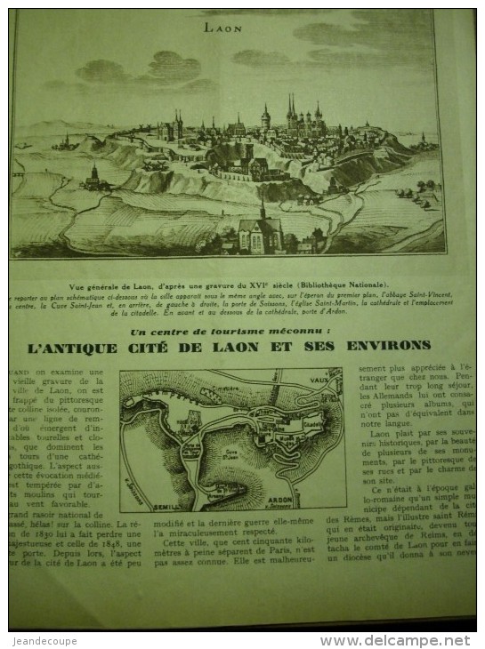 - Article De Presse - Régionalisme - Laon - Cathédrale - Porte D' Ardon - Chapelle  - 1936 - 7 Pages - Documents Historiques