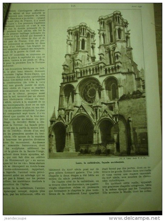 - Article De Presse - Régionalisme - Laon - Cathédrale - Porte D' Ardon - Chapelle  - 1936 - 7 Pages - Documents Historiques