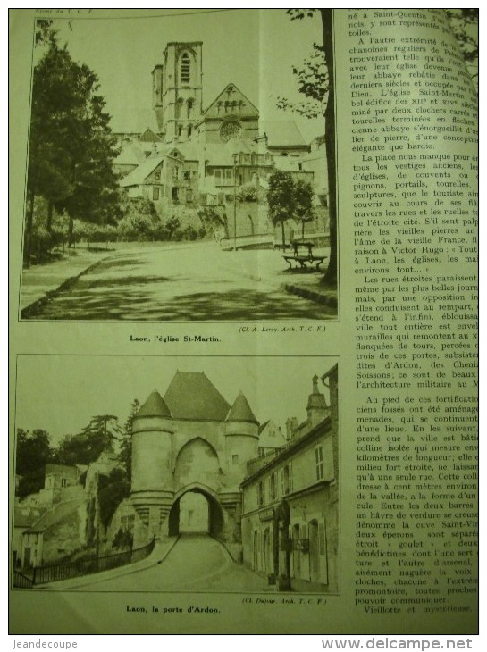 - Article De Presse - Régionalisme - Laon - Cathédrale - Porte D' Ardon - Chapelle  - 1936 - 7 Pages - Documents Historiques