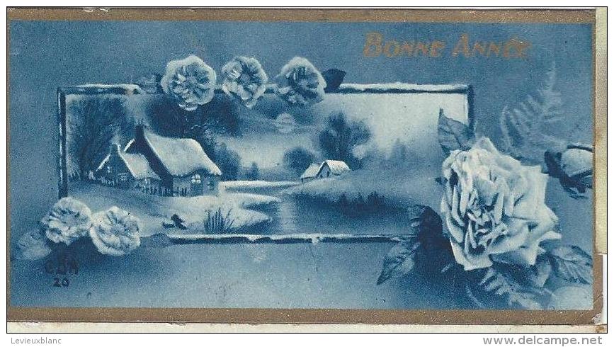 Carte De Voeux/Paysage De Neige Et Roses, Bordure Dorée/ Non Circulée/ Vers 1930 CVE72 - Neujahr