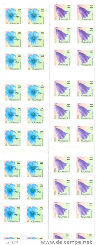 2002. Belarus, Definitives, Flowers, B & H, 2 Booklets Of 24v Self-adhesives, Mint/** - Belarus