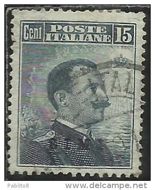 COLONIE ITALIANE EGEO 1912 SIMI SOPRASTAMPATO D´ITALIA ITALY OVERPRINTED CENT. 15 CENTESIMI USATO USED OBLITERE´ - Ägäis (Simi)