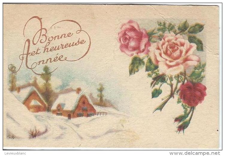Carte De Voeux/Chalets Sous La Neige Et Roses /  Circulée/ Vers 1930    CVE73 - New Year