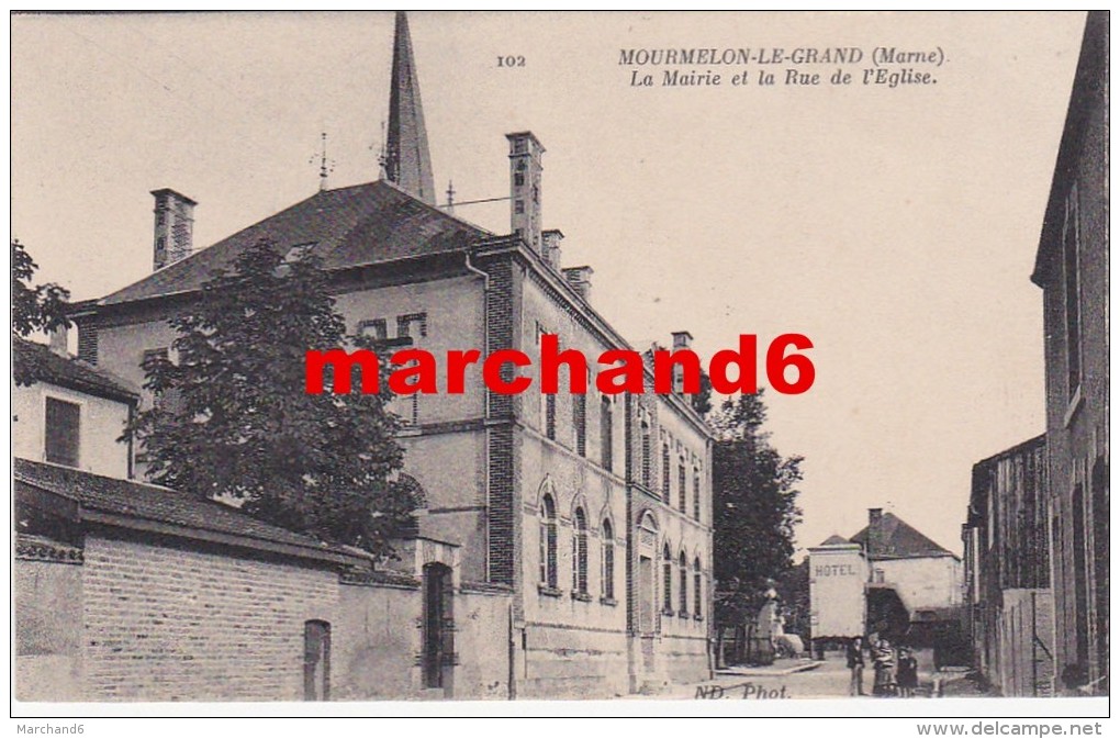 Marne Mourmelon Le Grand La Mairie Et La Rue De L église éditeur Nd - Mourmelon Le Grand