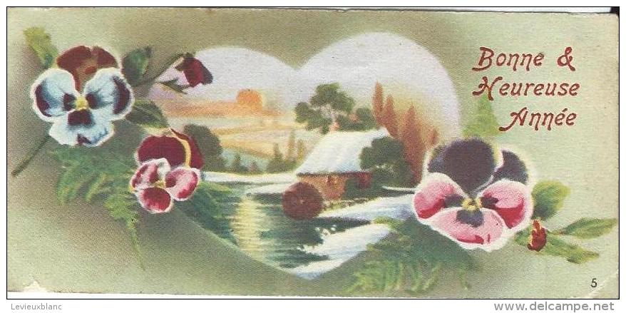 Carte De Voeux/Paysage De Neige Dans Coeur Avec Pensées/circulée//Vers 1930  CVE79 - New Year