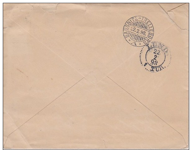 Finland; Uprated Postal Cover 1898 To Sweden - W. Ship Cancel - Entiers Postaux