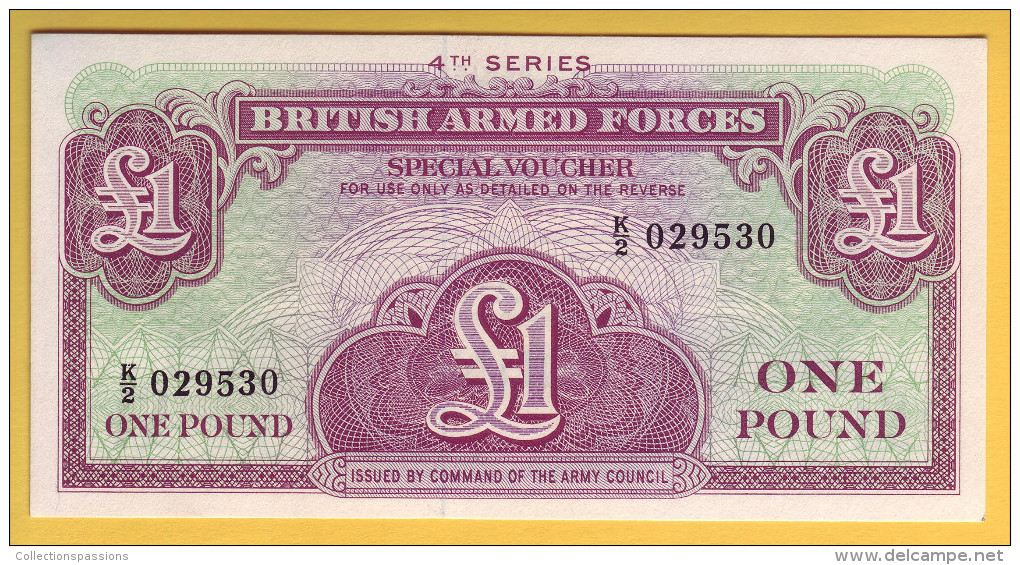 ROYAUME UNI - GRANDE BRETAGNE - Billet De 1 Pound. (1962). Vouchers. Pick: M36a. NEUF - British Armed Forces & Special Vouchers