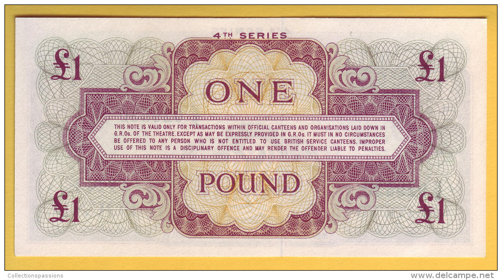 ROYAUME UNI - GRANDE BRETAGNE - Billet De 1 Pound. (1962). Vouchers. Pick: M36a. NEUF - Forze Armate Britanniche & Docuementi Speciali