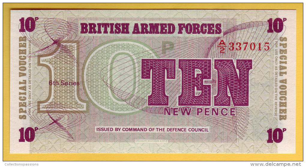 ROYAUME UNI - GRANDE BRETAGNE - Billet De 10 New Pence. (1972). Vouchers. Pick: M45. NEUF - British Armed Forces & Special Vouchers