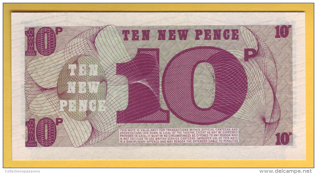 ROYAUME UNI - GRANDE BRETAGNE - Billet De 10 New Pence. (1972). Vouchers. Pick: M45. NEUF - Forze Armate Britanniche & Docuementi Speciali