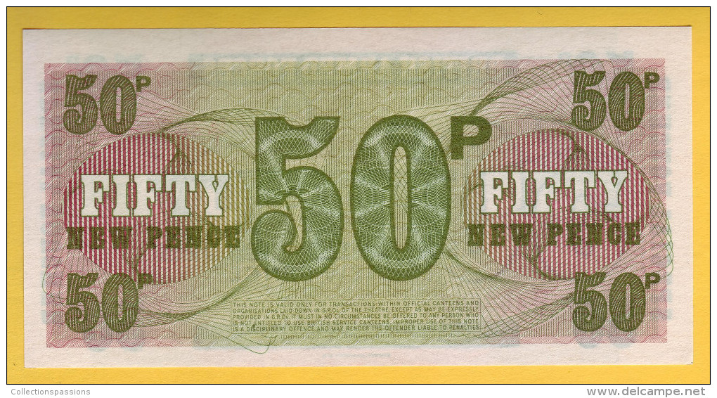 ROYAUME UNI - GRANDE BRETAGNE - Billet De 50 New Pence. (1972). Vouchers. Pick: M46. NEUF - British Armed Forces & Special Vouchers