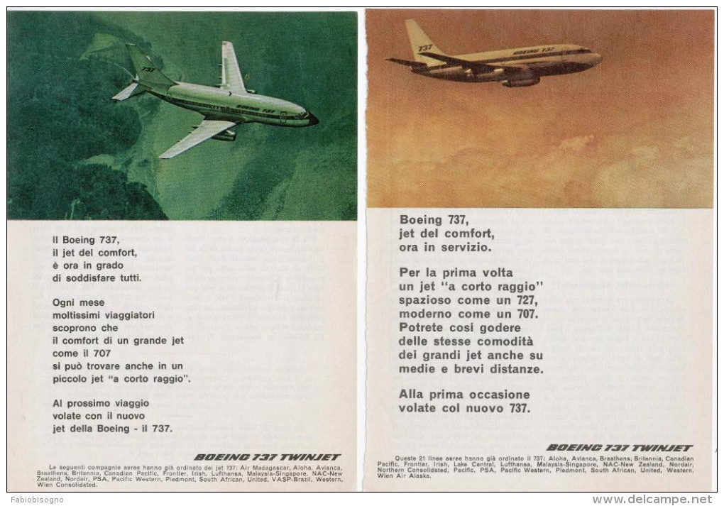 1967/8 -  BOEING 737 -  5 Pagine Pubblicità Cm.13 X18 - Advertisements