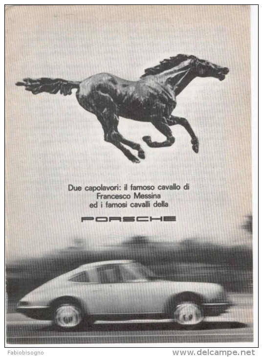 1967 - PORSCHE  -  1  Pag. Pubblicità Cm.13x18 - Cars